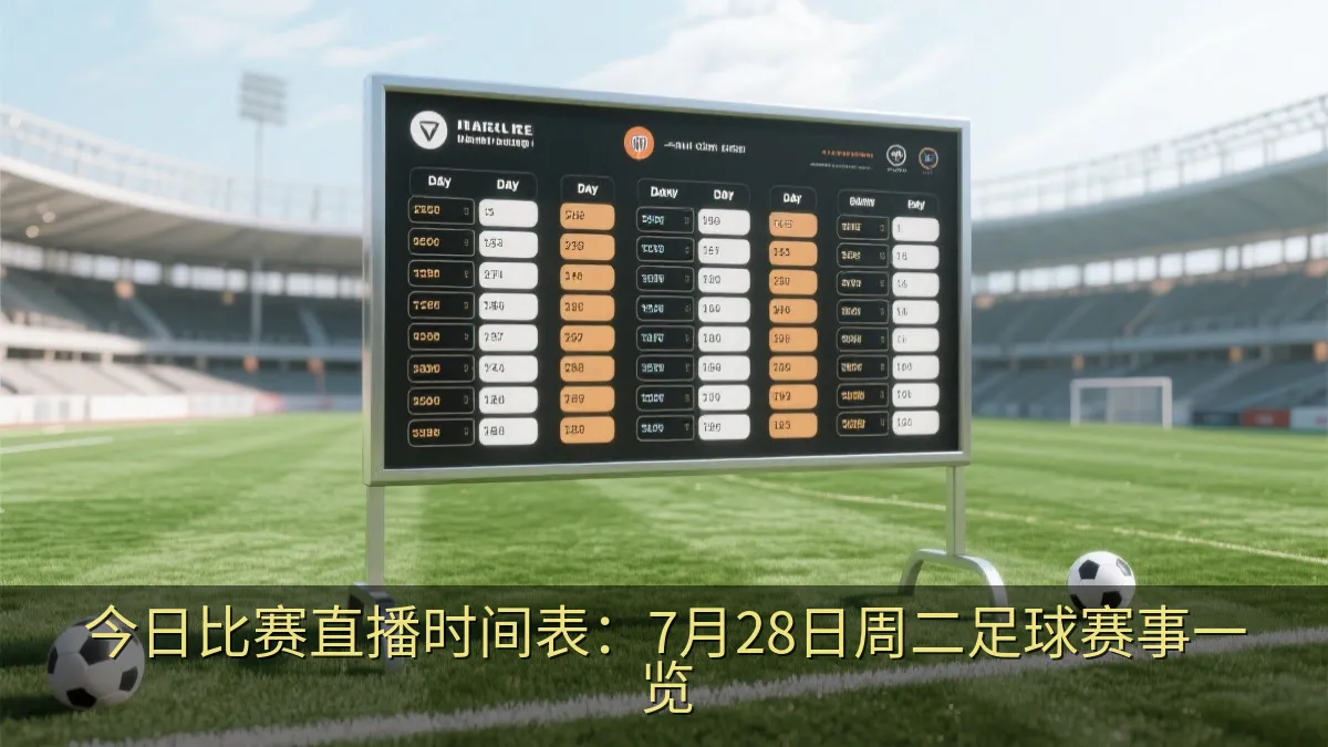 足球比赛日赛程与开球时间示意图